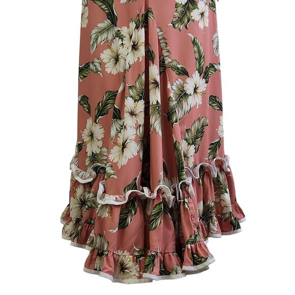 Milson by Ky's Hawaiian Fishtail Full Length Rayon Poplin Muumu Dress Size Large - Picture 8 of 12